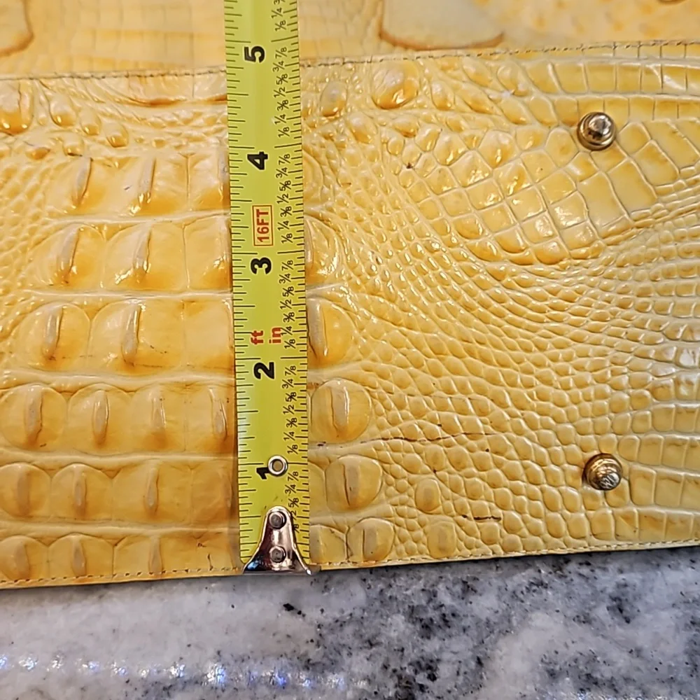 Brahmin Large Bailee YELLOW Crocodile Embossed Tote bag